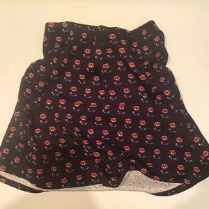 Floral Black Skirt